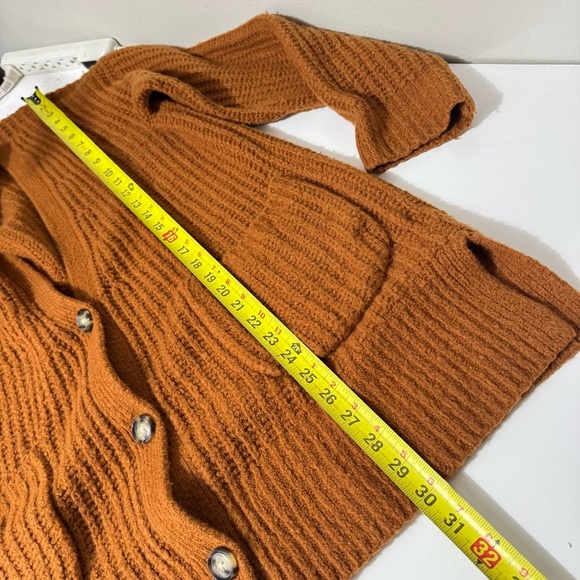 Anthropologie Marino wool blend cottagecore burnt orange oversize Cardigan - Picture 7 of 8